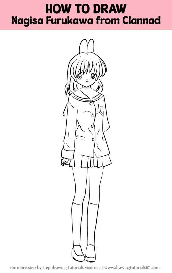 How To Draw Nagisa Furukawa From Clannad Clannad Step By Step