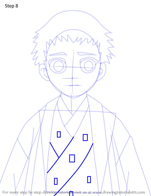 Learn How To Draw Kiyoshi From Demon Slayer Demon Slayer Step By Step