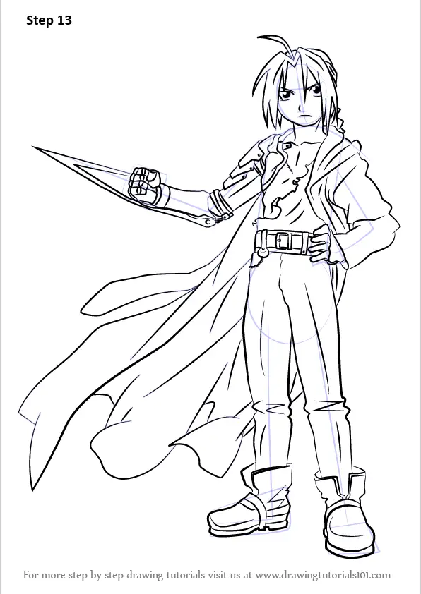 How To Draw Edward Elric From Fullmetal Alchemist Fullmetal Alchemist