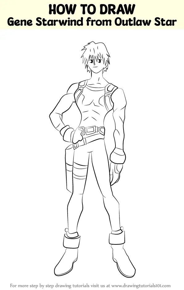 How To Draw Gene Starwind From Outlaw Star Outlaw Star Step By Step