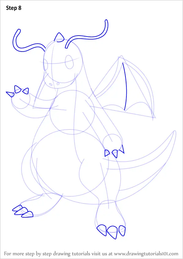Learn How to Draw Dragonite from Pokemon (Pokemon) Step by Step