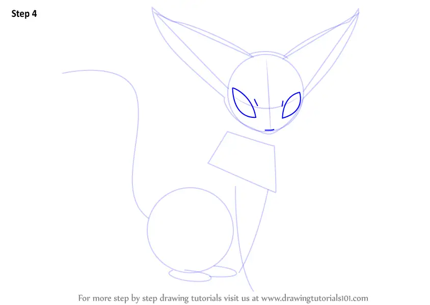 Learn How to Draw Espeon from Pokemon (Pokemon) Step by Step Drawing