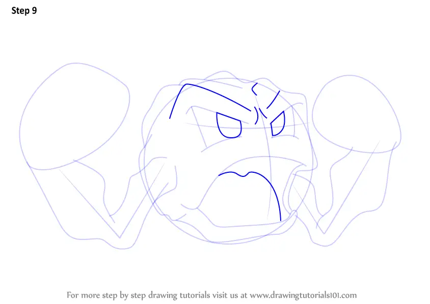 How To Draw Geodude From Pokemon Pokemon Step By Step