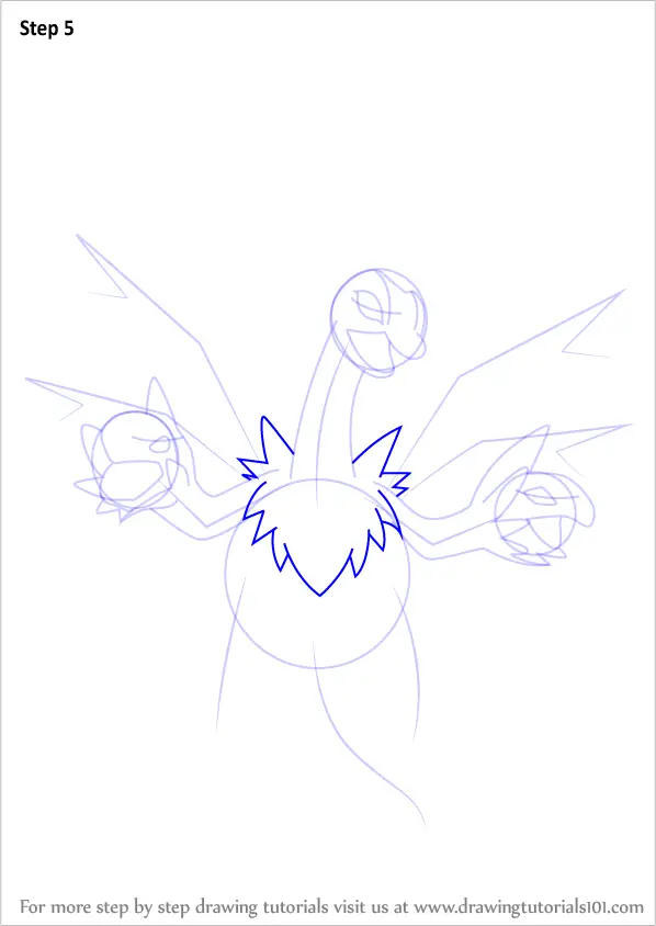 Step by Step How to Draw Hydreigon from Pokemon : DrawingTutorials101.com