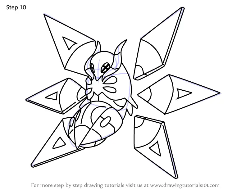 How To Draw Iron Moth From Pokemon Pokemon Step By Step