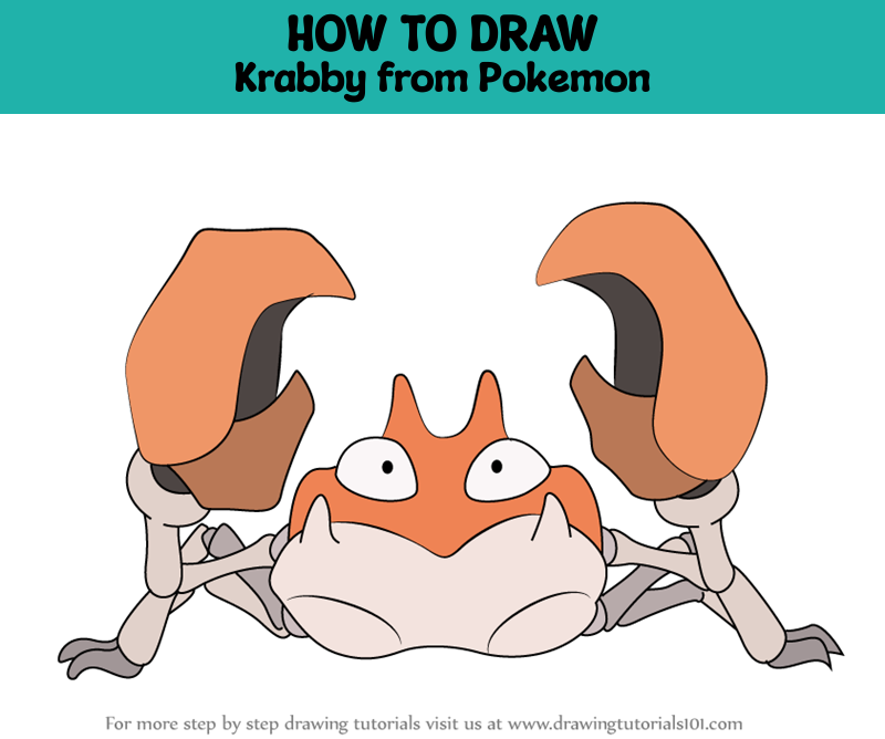 How To Draw Krabby From Pokemon Pokemon Step By Step