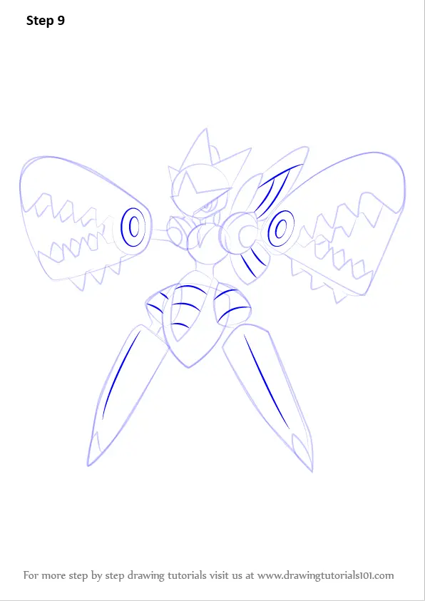 Learn How To Draw Mega Scizor From Pokemon Pokemon Step By Step