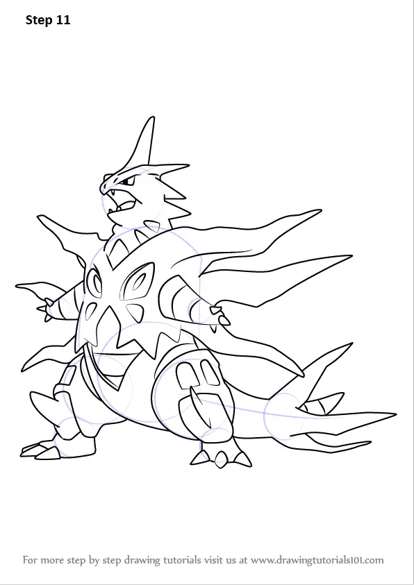 Learn How to Draw Mega Tyranitar from Pokemon (Pokemon) Step by Step
