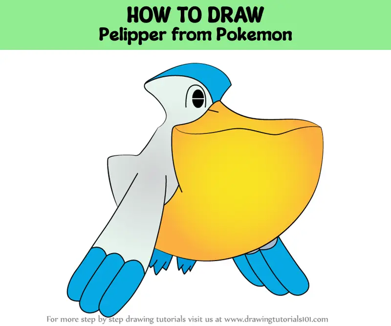 How To Draw Pelipper From Pokemon Pokemon Step By Step