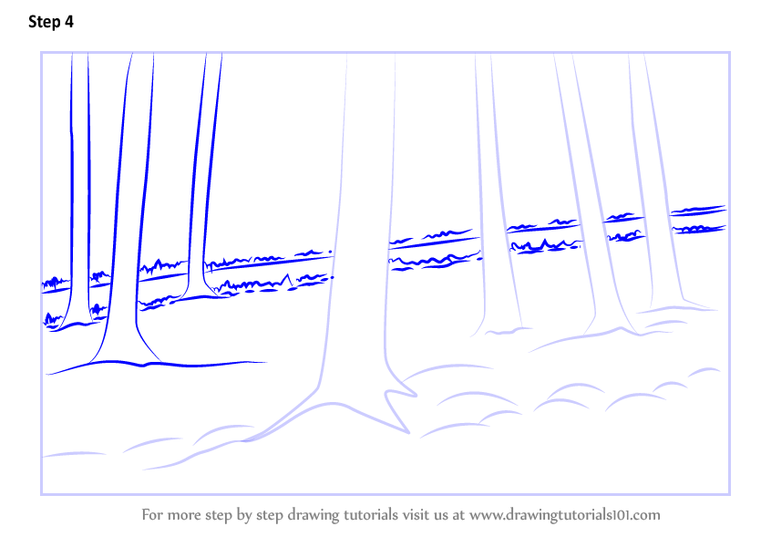 How To Draw Forest Trees Forests Step By Step Drawingtutorials