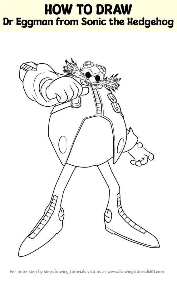 How To Draw Dr Eggman From Sonic The Hedgehog Sonic The Hedgehog Step