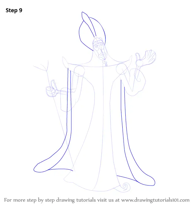Learn How To Draw Jafar From Aladdin Aladdin Step By Step Drawing Tutorials