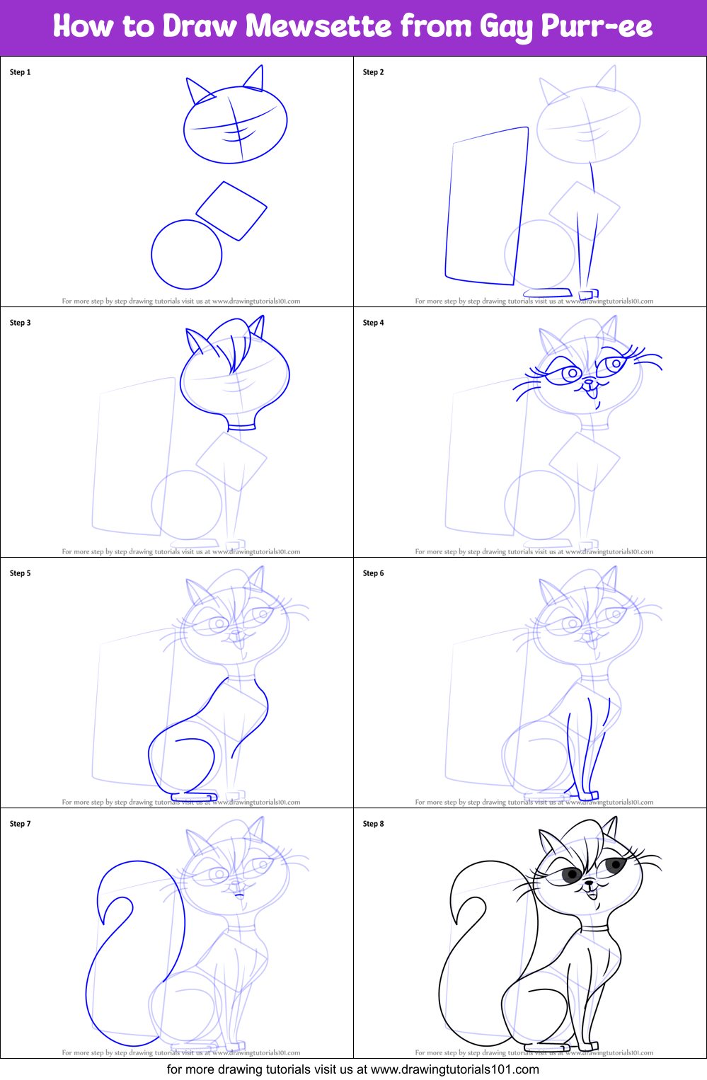 How To Draw Mewsette From Gay Purr Ee Gay Purr Ee Step By Step