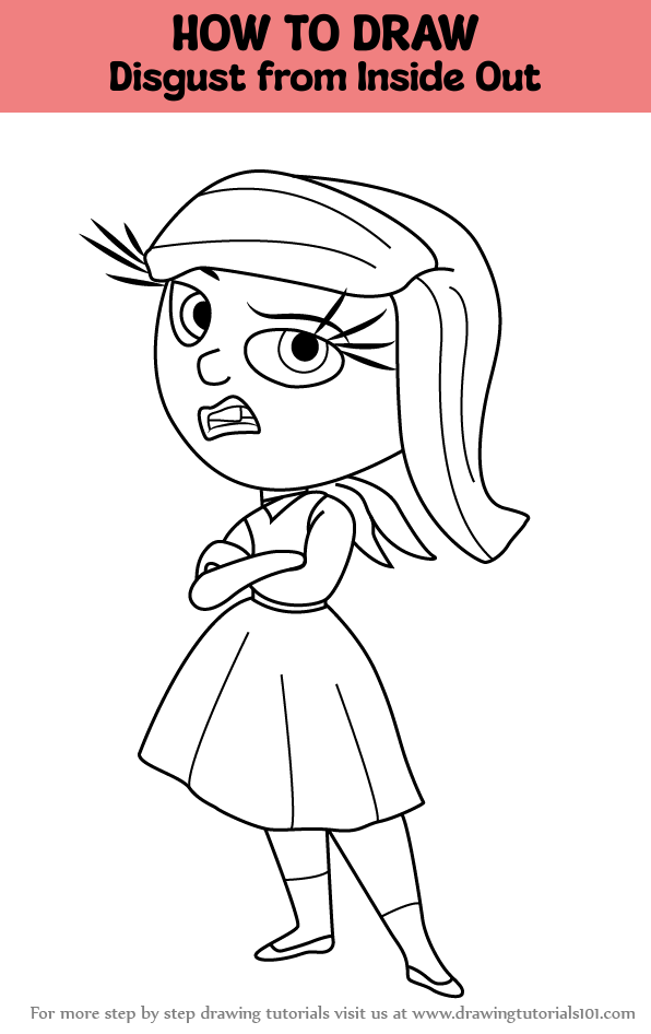 How To Draw Disgust From Inside Out Inside Out Step By Step