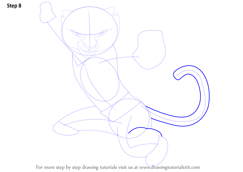 How To Draw Tigress From Kung Fu Panda Kung Fu Panda Step By Step