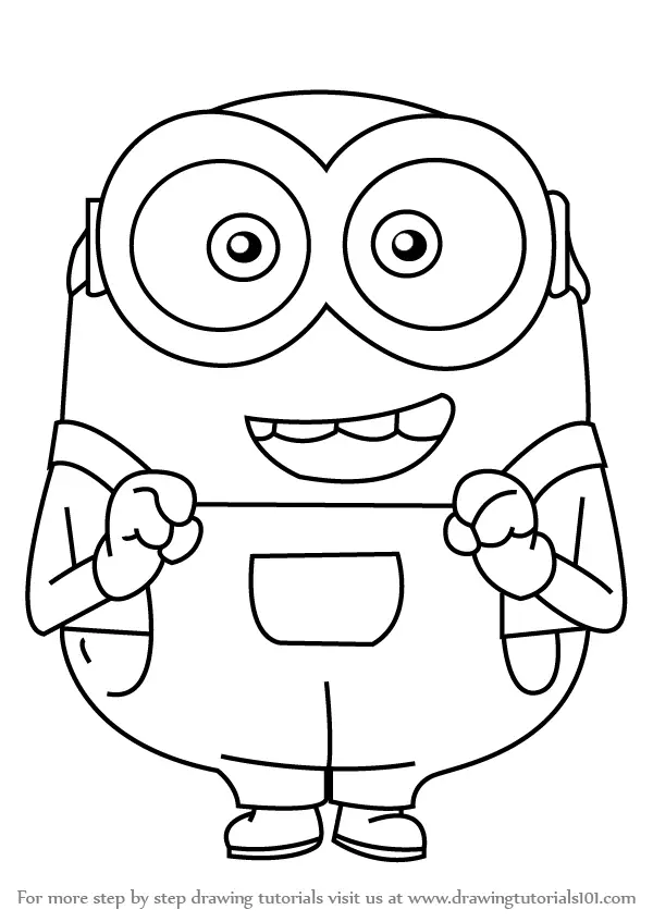 Step by Step How to Draw Bob from Minions : DrawingTutorials101.com