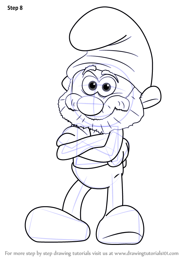 How To Draw Brainy Smurf From Smurfs The Lost Village Printable Step