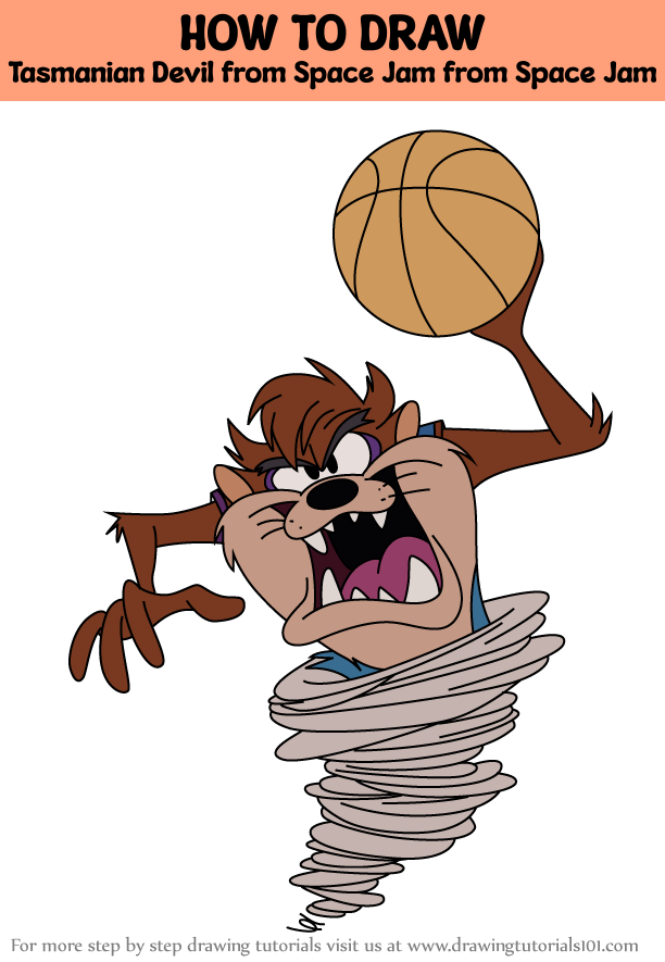 How To Draw Tasmanian Devil From Space Jam From Space Jam Space Jam