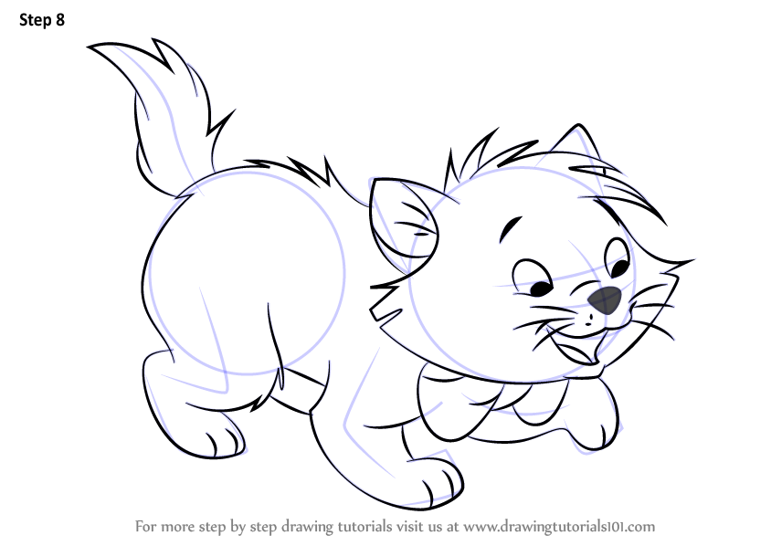 How To Draw Toulouse From The Aristocats The Aristocats Step By Step