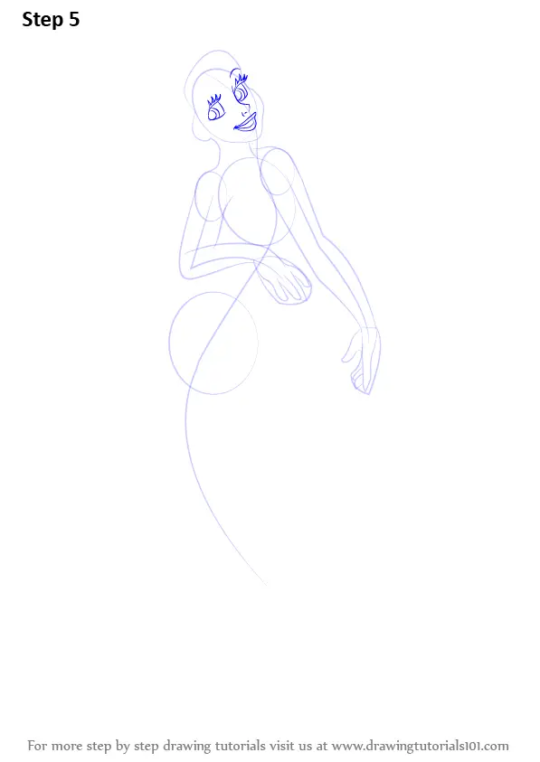 how to draw ariel step by step full body