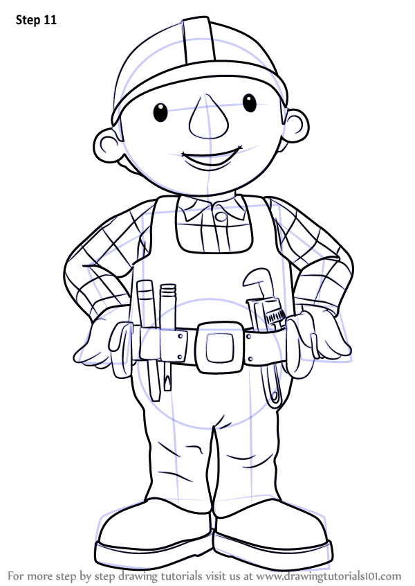 How To Draw Bob From Bob The Builder Bob The Builder Step By Step