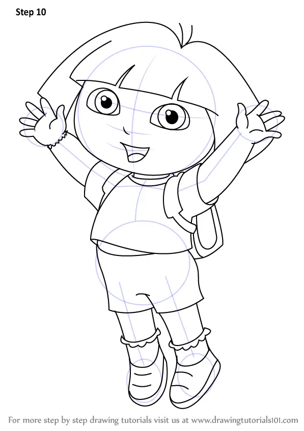 Learn How to Draw Dora Marquez from Dora the Explorer (Dora the