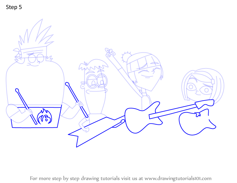 How To Draw Grojband Band From Grojband Grojband Step By Step