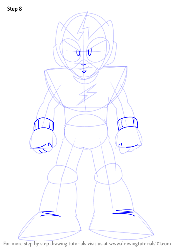 How To Draw Elec Man From Mega Man Mega Man Step By Step