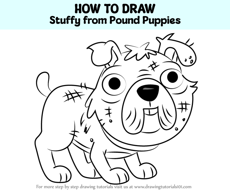 How To Draw Stuffy From Pound Puppies Pound Puppies Step By Step