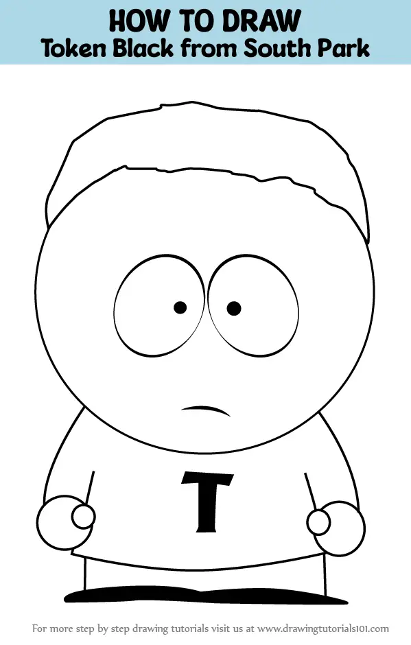 How To Draw Token Black From South Park South Park Step By Step DrawingTutorials