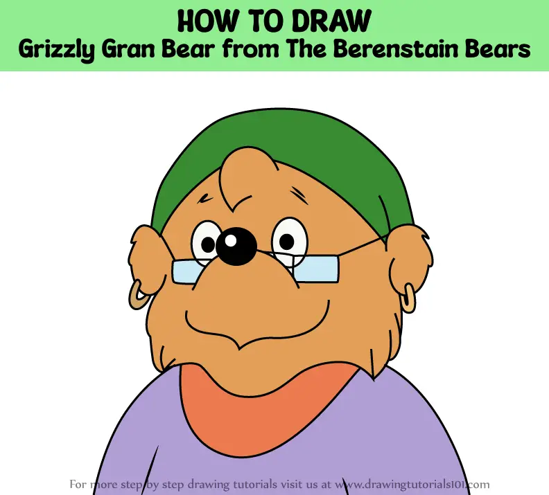 How To Draw Grizzly Gran Bear From The Berenstain Bears The Berenstain