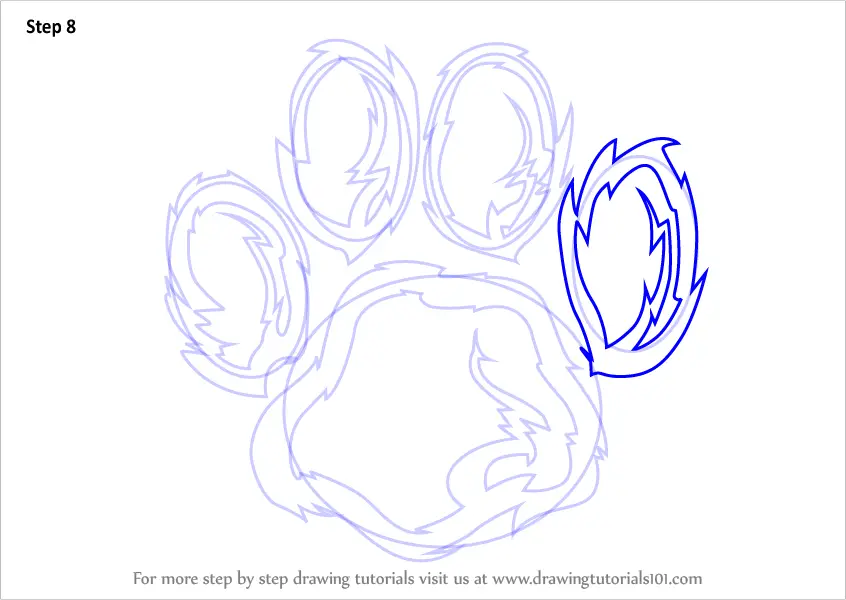 Learn How to Draw a Tiger Paw (Animals for Kids) Step by Step Drawing