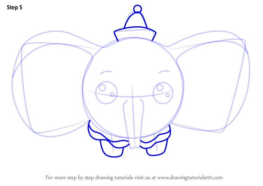 How To Draw Kawaii Dumbo Elephant From Dumbo Kawaii Characters Step