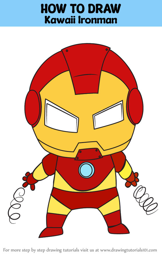 How To Draw Kawaii Ironman Kawaii Characters Step By Step