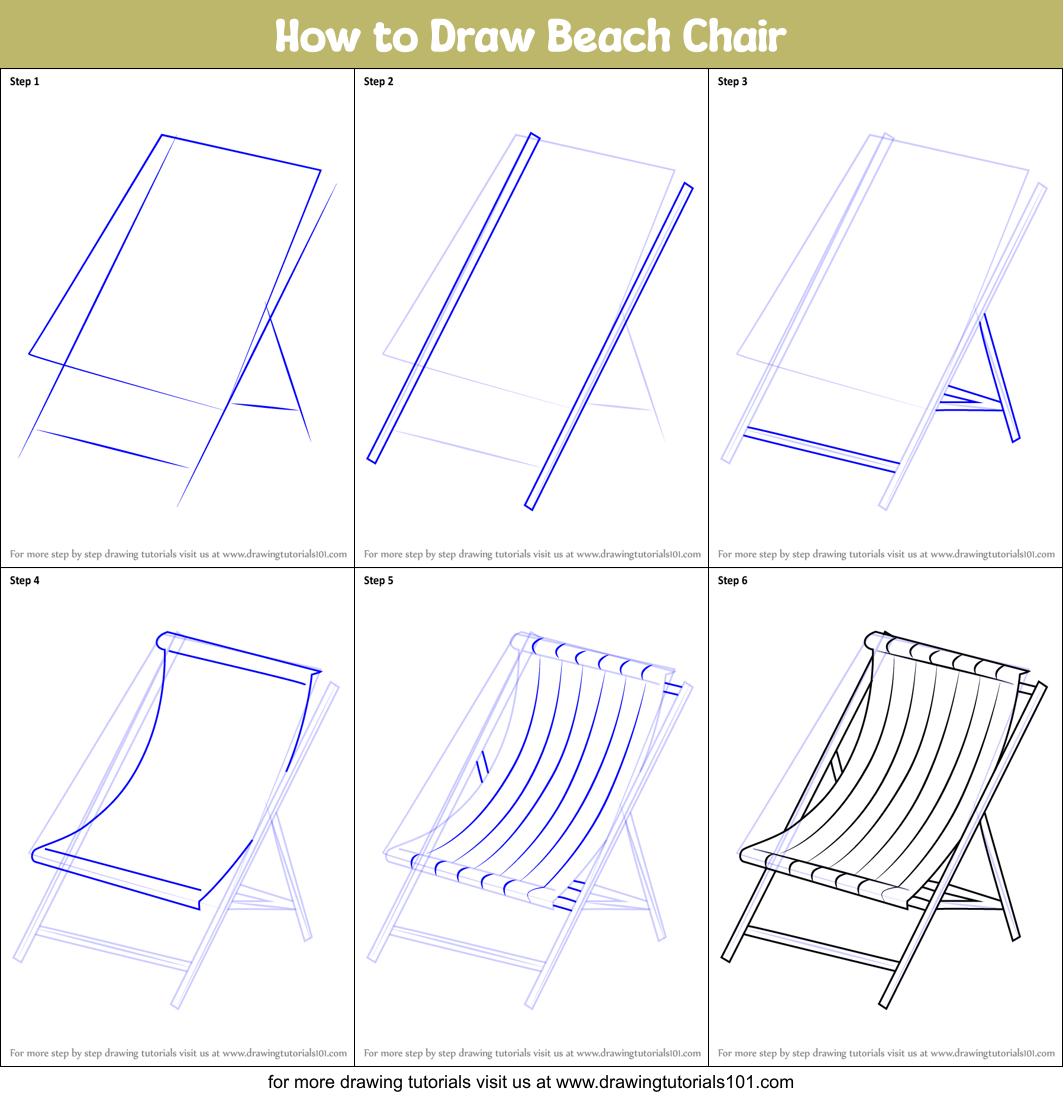 How To Draw Beach Chair Printable Step By Step Drawing Sheet 