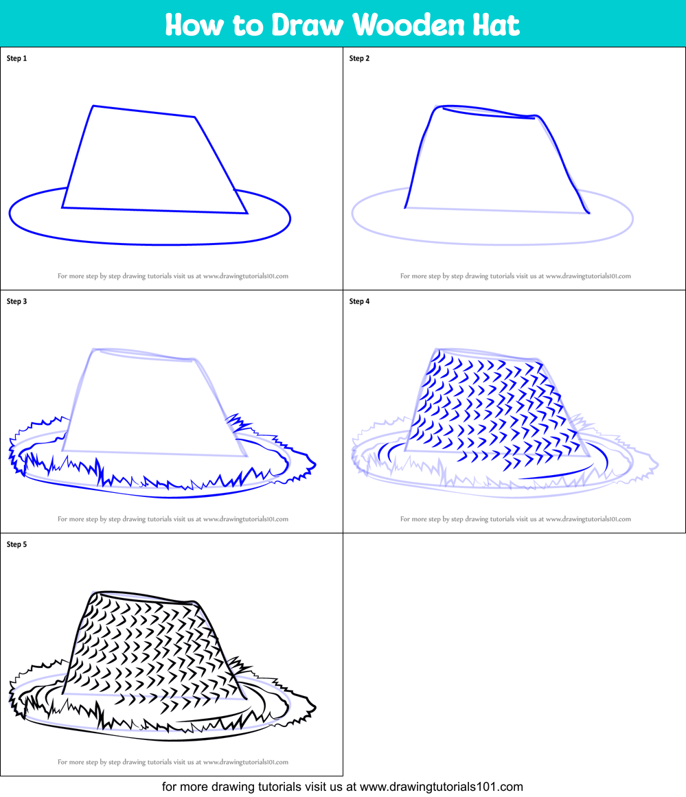 How To Draw Wooden Hat Hats Step By Step DrawingTutorials101