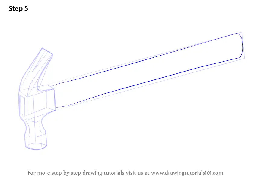 Learn How to Draw a Hammer (Tools) Step by Step Drawing Tutorials