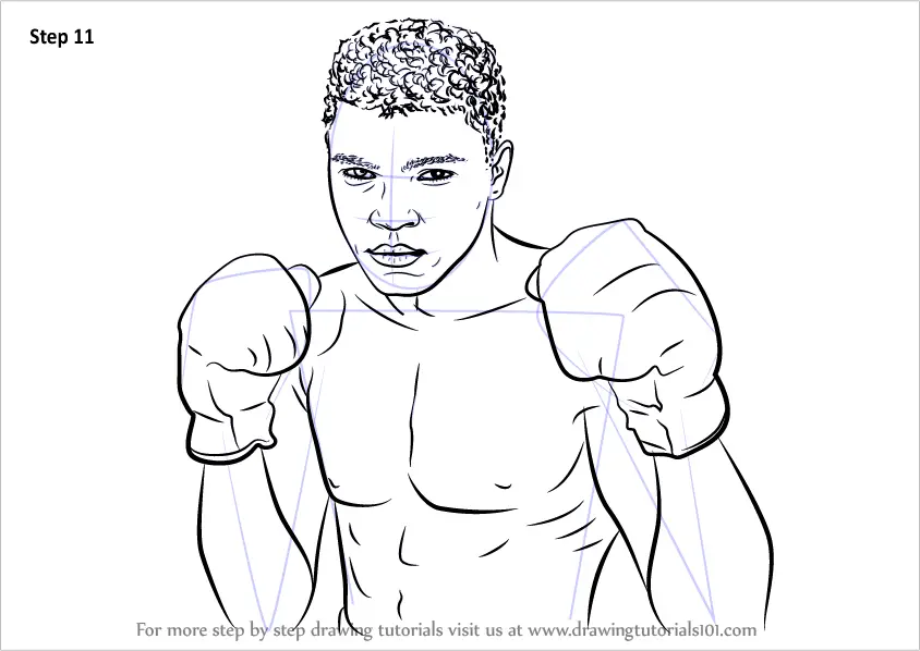 How To Draw Muhammad Ali Boxers Step By Step Drawingtutorials