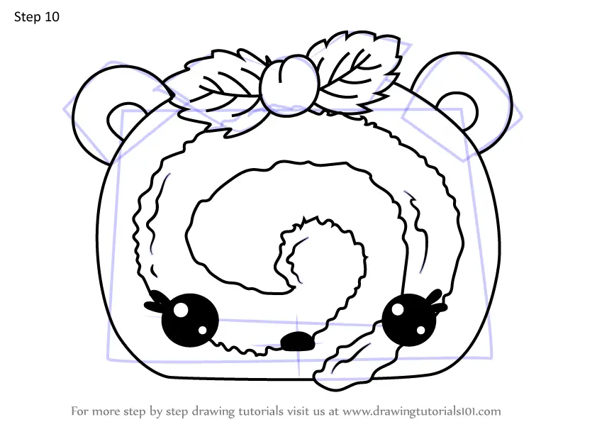 How To Draw Berry Jelly Roll From Num Noms Num Noms Step By Step