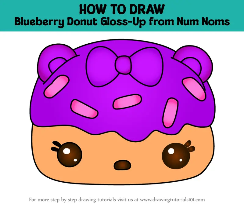 How To Draw Blueberry Donut Gloss Up From Num Noms Num Noms Step By