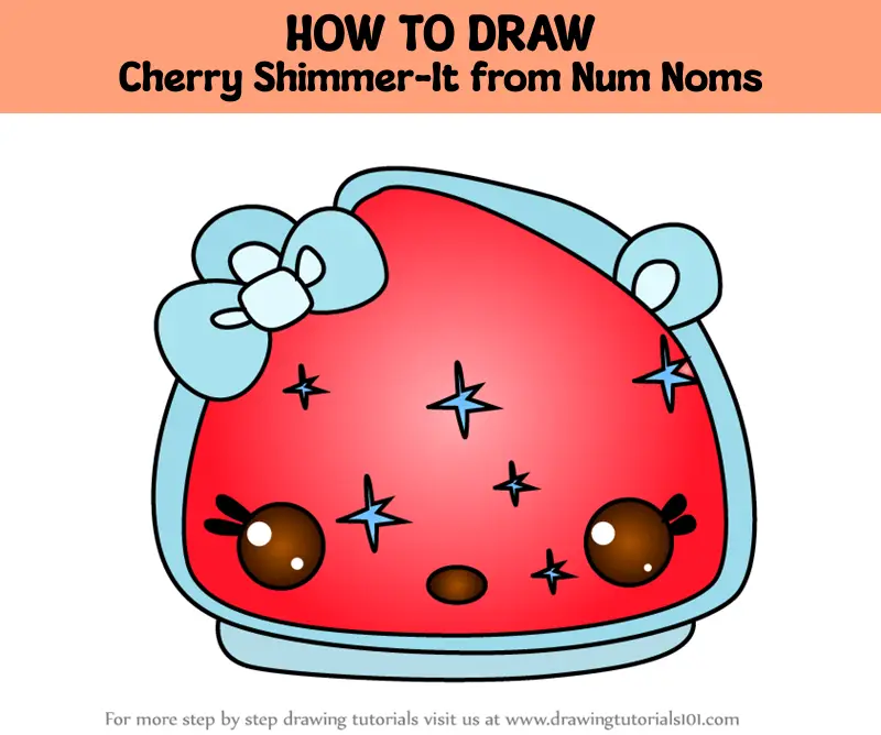 How To Draw Cherry Shimmer It From Num Noms Num Noms Step By Step