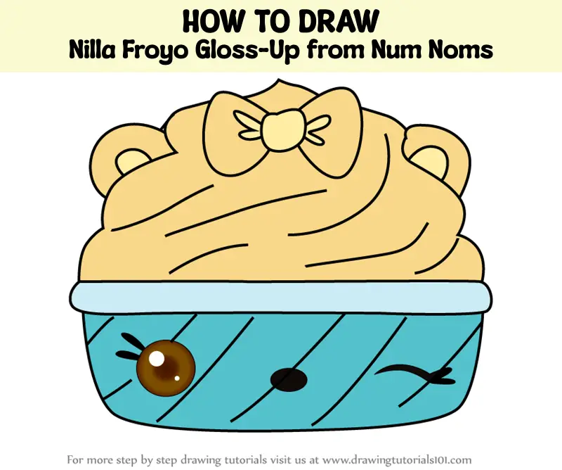 How To Draw Nilla Froyo Gloss Up From Num Noms Num Noms Step By Step