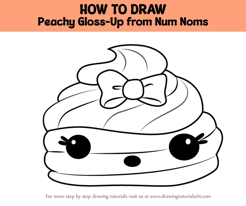 How To Draw Peachy Gloss Up From Num Noms Num Noms Step By Step