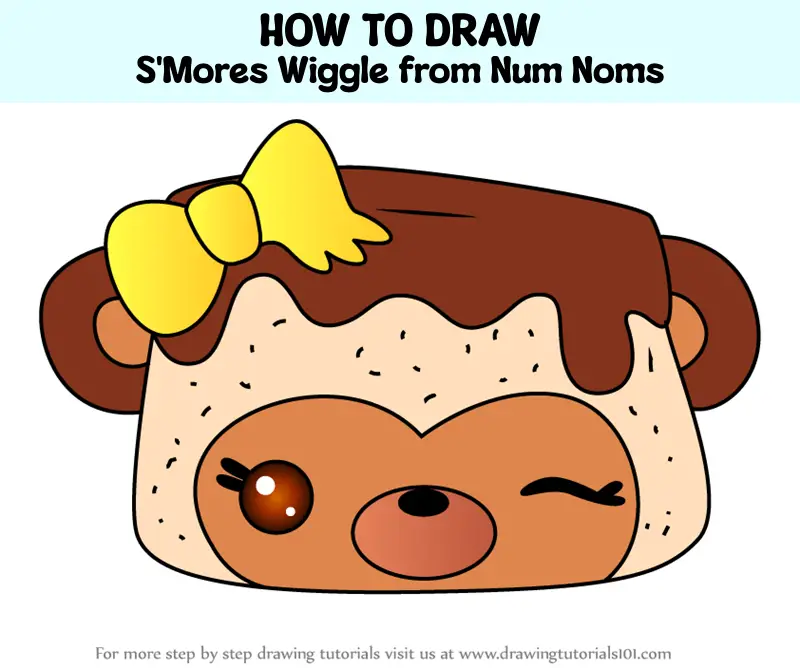 How To Draw S Mores Wiggle From Num Noms Num Noms Step By Step