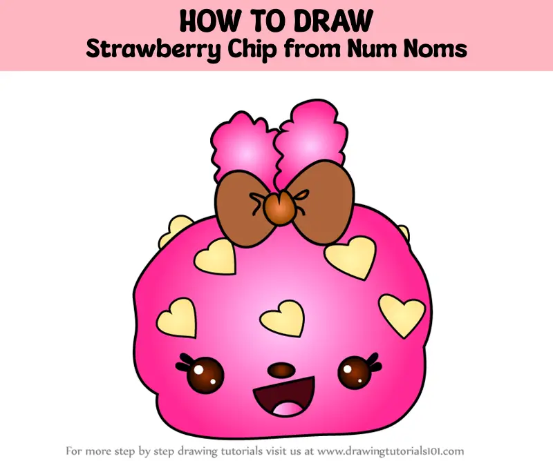 How To Draw Strawberry Chip From Num Noms Num Noms Step By Step