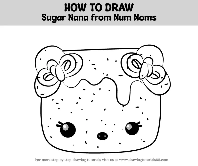 How To Draw Sugar Nana From Num Noms Num Noms Step By Step