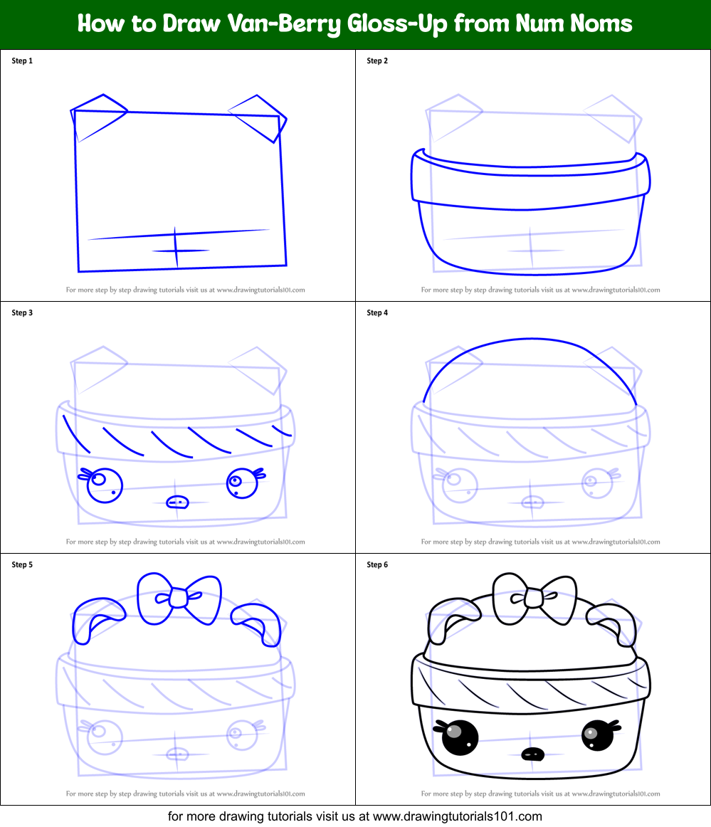 How To Draw Van Berry Gloss Up From Num Noms Num Noms Step By Step