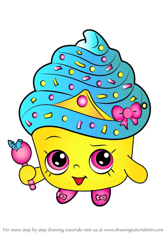 Learn How to Draw Cupcake Queen from Shopkins Step by Step