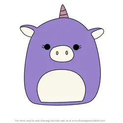 How to Draw Astrid the Purple Unicorn from Squishmallows