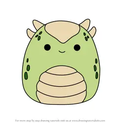 How to Draw DeRay the Ankylosaurus from Squishmallows